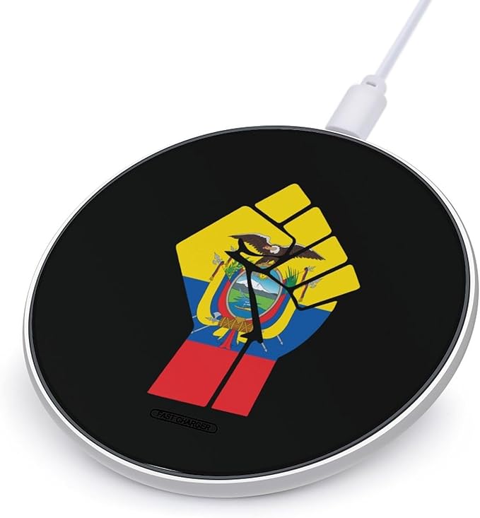 Ecuador Flag Resist Wireless Charger Anti-Slip Wireless Charging Pad Slim Charger Mat for Men Women