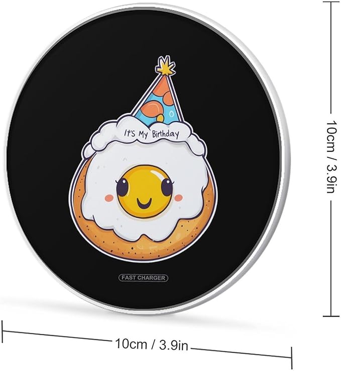 Egg It's My Birthday Wireless Charger Anti-Slip Wireless Charging Pad Slim Charger Mat for Men Women