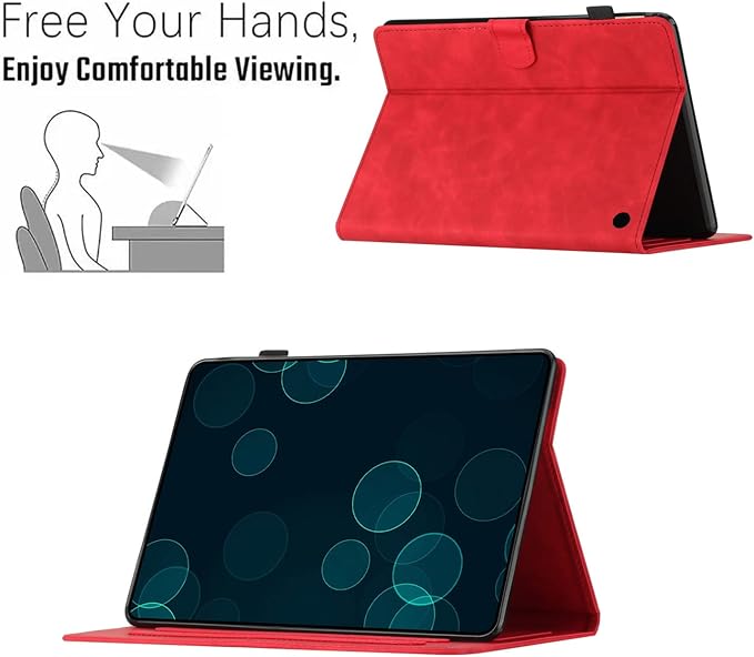 Case for Amazon Kindle Fire HD 8 &amp Fire HD 8 Plus (12th/10th Generation 2024/2022/2020) 8 with Stand/Pencil Holder [Auto Sleep/Wake]UUcovers Embossed Magneic Smart Folio Cover Red Butterfly