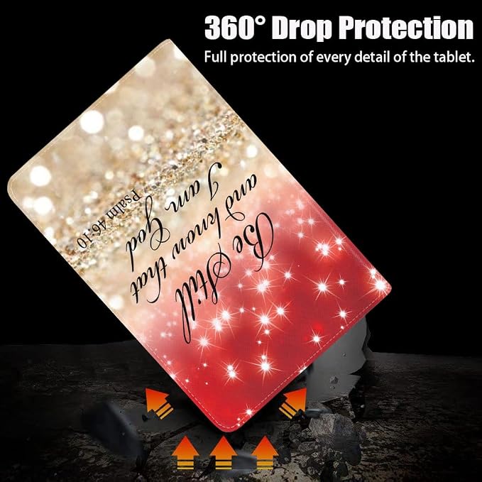 Red Glitter Quote Bible Verse Psalm 46:10