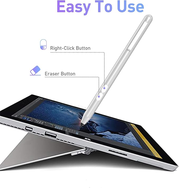 Active Stylus Pen for HP OmniBook Envy x360 Pavilion x360 Spectre x360 2500h Battery Life Rechargeable Touchscreen Pen with Palm Rejection &amp 1024 Pressure Sensitivity for HP Touchscreen Laptops