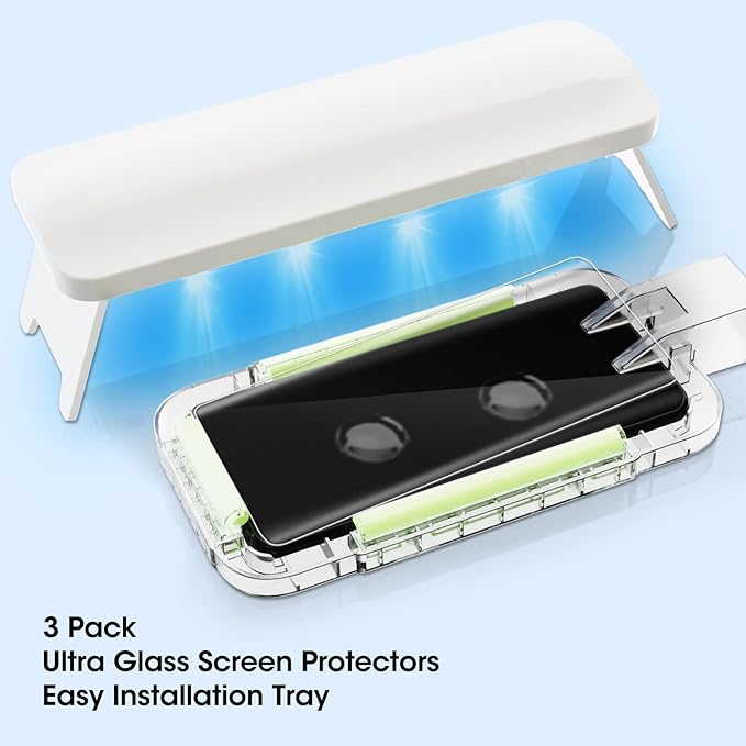 3 Pack Galaxy S23 Ultra Screen Protector Tempered Glass 3D Curved Edge 100% Fingerprint Unlocking Scratch &amp Impact Protection HD Clear &amp Smooth Touch for Samsung S23 Ultra