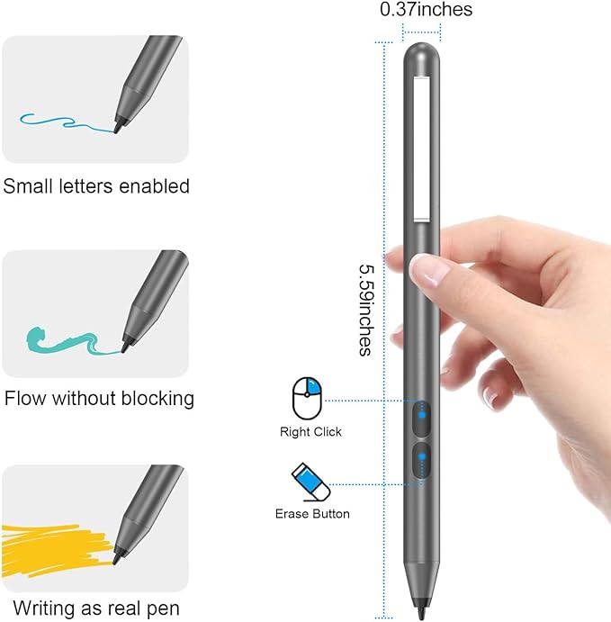 Pen for HP Omnibook Digital Stylus Pen for HP Envy Pavilion Spectre x360 Touchscreen Laptop with MPP 1.51 Palm Rejection 1024 Pressure 2500H Working Time 2 Button