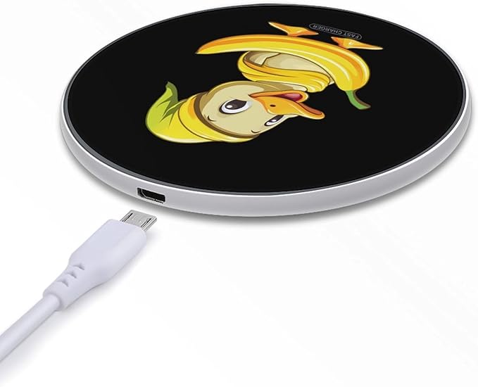 Banana Duck Wireless Charger Anti-Slip Wireless Charging Pad Slim Charger Mat for Men Women