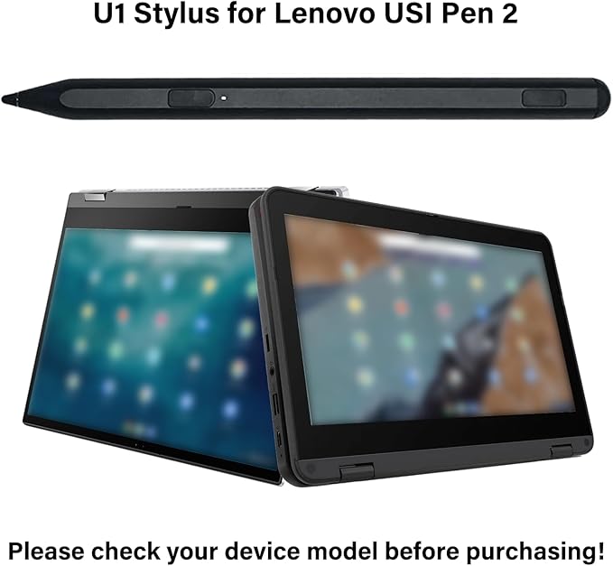 U1 Stylus Pen for Lenovo USI 2.0 Pen Compatible with Lenovo Chromebook Duet 3/5U1 Pen for ideaPad Flex 5 Chromebook4096 Pressure Sensitivity(Black)