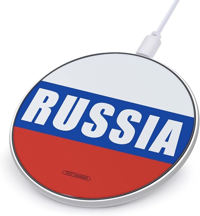 Flag of Russia Fast Portable Charger 10W Funny Graphic Phone Charging Pad with USB Cable