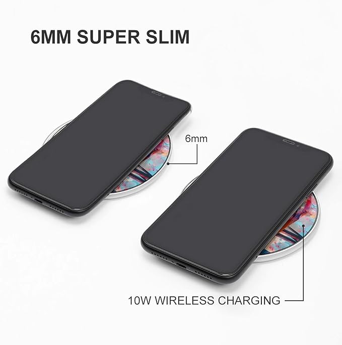Piano Music Notes Wireless Charger Anti-Slip Wireless Charging Pad Slim Charger Mat for Men Women