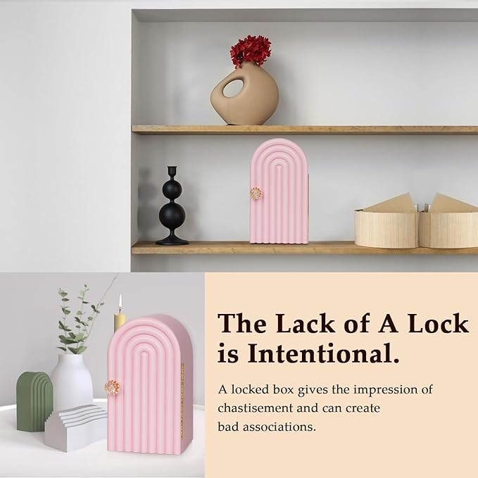 Phone Box for Family Time Bamboo Cell Phone Jail 3 Sections Hold 6 Phones with Charging Holes Phone Holder Self-Discipline Box Help Kids Adults Focus Back Mobile Phone Addiction (Pink)