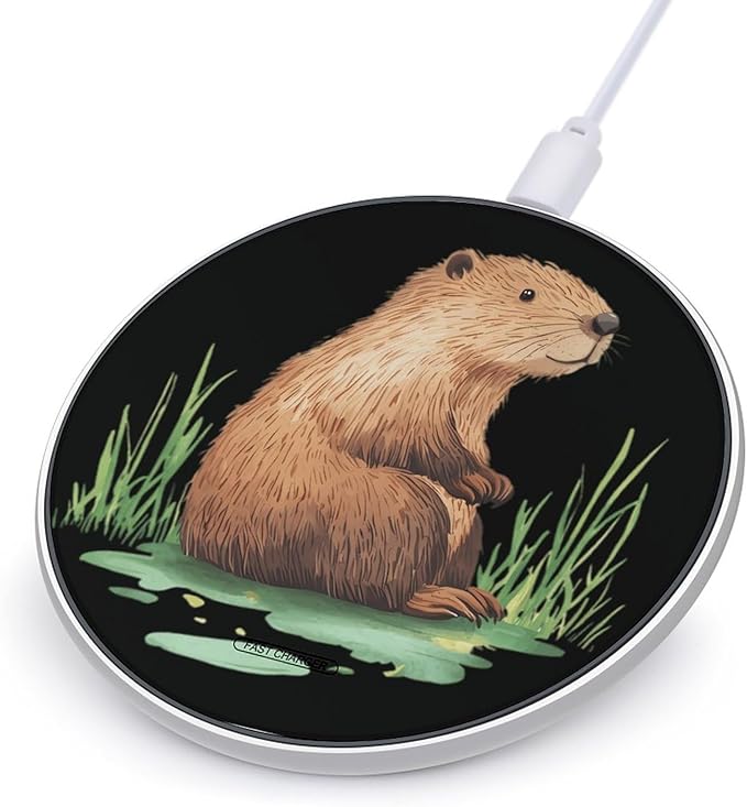 Beaver Grass Ponds Phone Charger Magnetic Charging Pad Anti-Slip with USB Cable