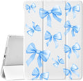 JOYLAND Light Blue Bow for iPad 7th/8th/9th Generation Case (2019/2020/2021) 10.2 inchWith Pencil Holder-Premium Shockproof Case with Soft TPU Back Cover &amp Auto Sleep/WakeWhite