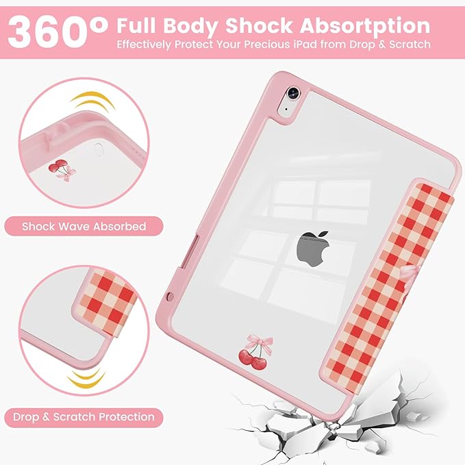 Case Compatible with iPad (A16) 11th Generation 11 Inch 2025/10th Generation 10.9 Inch 2022 Shockproof Hybrid Slim Stand Cover with Clear Back Shell &amp Pencil Holder Auto Wake/Sleep Z003
