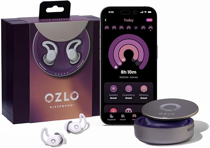 Ozlo Sleepbuds® | Comfortable Side Sleeper Headphones | Up to 10 Hours of Bluetooth LE Streaming | Science-Backed Sleep Sounds | Snore Blocking Comfortable Earbuds