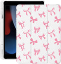 Cute Kawaii Bow for iPad 5th/6th Generation Case with Pencil Holder Auto Sleep/Wake Leather Soft TPU Back Cover for iPad 9.7 Inch