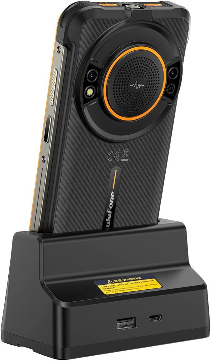 Wireless Charger for Ulefone Rugking/Power Armor 16S/ Armor 21/ Power Armor 16 Pro Desk Charging Dock Dual Output Charging 2-in-1 Charger Stand