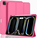ZryXal iPad Pro 11 Inch Case (M5) 2025/ (M4) 2024 (Model: A2836/A2837/A3006) Trifold Stand Smart Cover with Pencil Holder and Soft TPU Back Auto Wake/Sleep (New Watermelon)