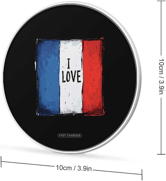 I Love France Wireless Charger Anti-Slip Wireless Charging Pad Slim Charger Mat for Men Women