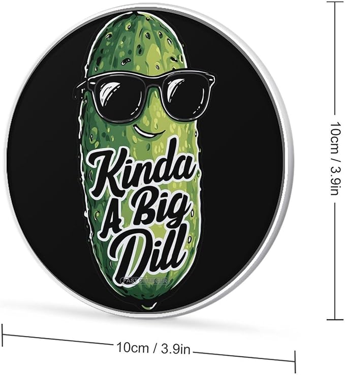 Kinda A Big Dill Pickles Phone Charger Magnetic Charging Pad Anti-Slip with USB Cable