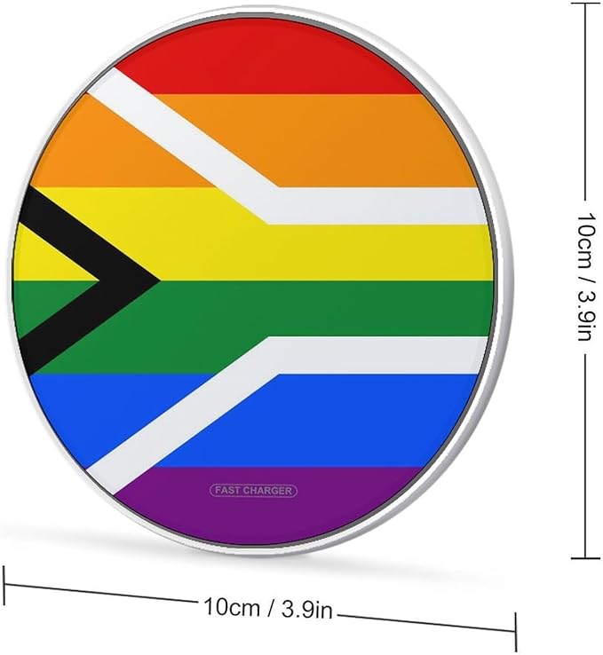 Gay Flag of South Africa LGBT Phone Charger Magnetic Charging Pad Anti-Slip with USB Cable