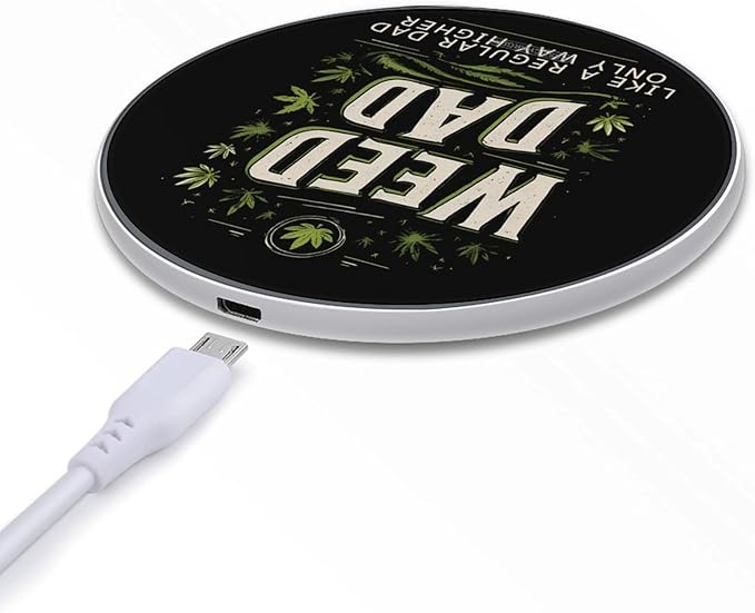 Funny Weed Dad Phone Charger Magnetic Charging Pad Anti-Slip with USB Cable