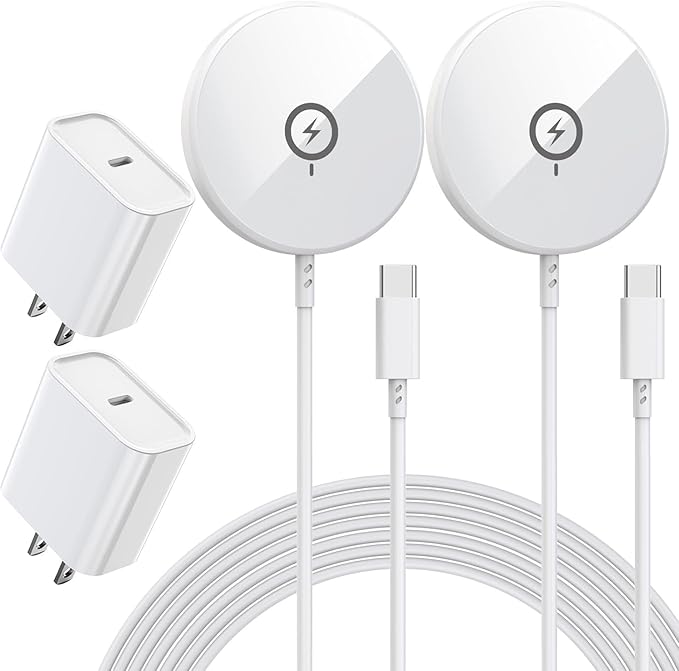 [Apple MFi Certified]iPhone Magnetic Charger6FT 2Pack Apple Wireless Charger Pad 15W Mag Safe Fast Charging iPhone Flat for iPhoneAir/17 Pro Max/16 Pro Max/15Pro/14/13/12 SeriesAirPods3/2/Pro3/Pro 2