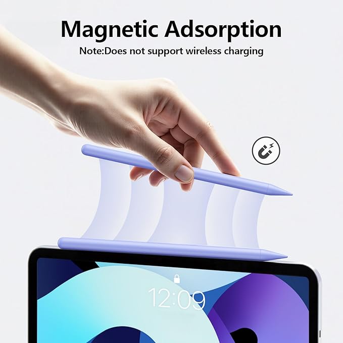 Stylus Pen for iPad 6th-11th Generation-2X Fast Charge Active Pencil Compatible with 2018-2026 Apple iPad Pro 11/12.9/M4 iPad Air 3/4/5/M2/M3/M4iPad mini 5/6/7 Gen-Purple
