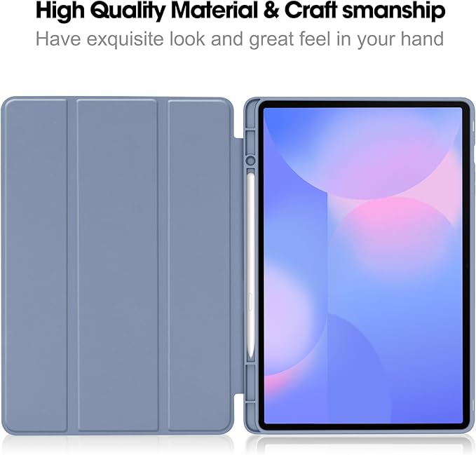 for Galaxy Tab S10 FE Plus Case 13.1 Inch 2025 (Model: SM-X620/SM-X626B) Trifold Stand Cover with S Pen Holder [Auto Wake/Sleep] PU Leather + Soft TPU Back Shell for Tab S10 FE+ 13.1Purple