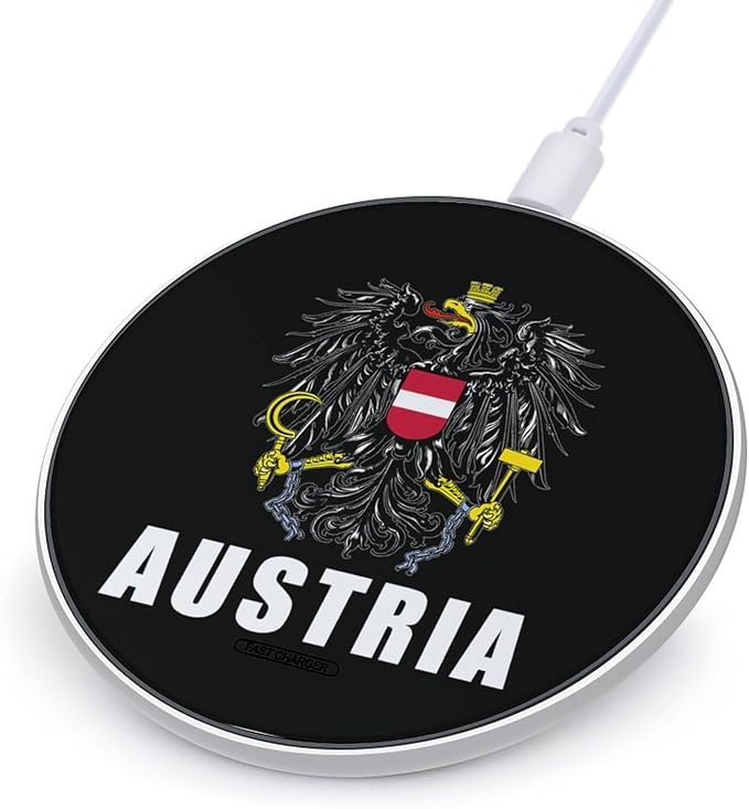 Austria Austrian National Emblem Phone Charger Magnetic Charging Pad Anti-Slip with USB Cable
