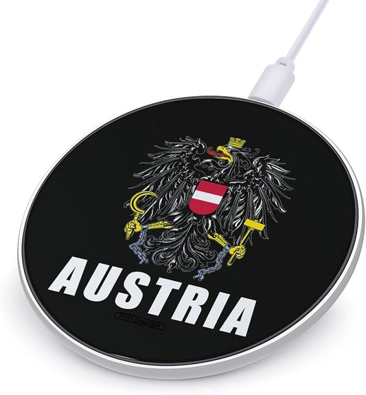 Austria Austrian National Emblem Phone Charger Magnetic Charging Pad Anti-Slip with USB Cable