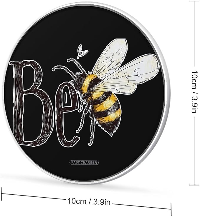 Hand-Drawn Bee Phone Charger Magnetic Charging Pad Anti-Slip with USB Cable