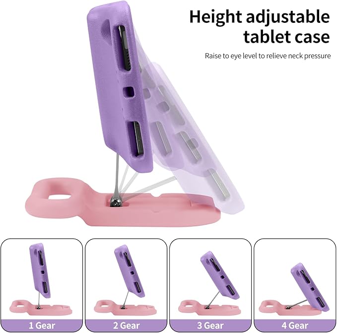 Kids Case for iPad mini 7 (A17 Pro) 2024 /iPad Mini6 2021Adjustable Portrait/Landscape Stand//Drop Proof with Handle/KickstandChild Friendly Case for iPad mini 7th/6th Gen 8.3inch (PurplePink)