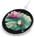 Watercolor Frogs Lotusflower Phone Charger Magnetic Charging Pad Anti-Slip with USB Cable