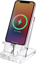 Removable Acrylic Desktop Cell Phone Holder with Flat Mirror (White)