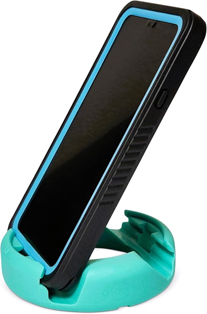 GoDonut Plus+ - Smartphone and Tablet Stand - Compatible with Lager Cases with Charging Port Access - for use at Work at Home Travel and on-the-go (Teal)