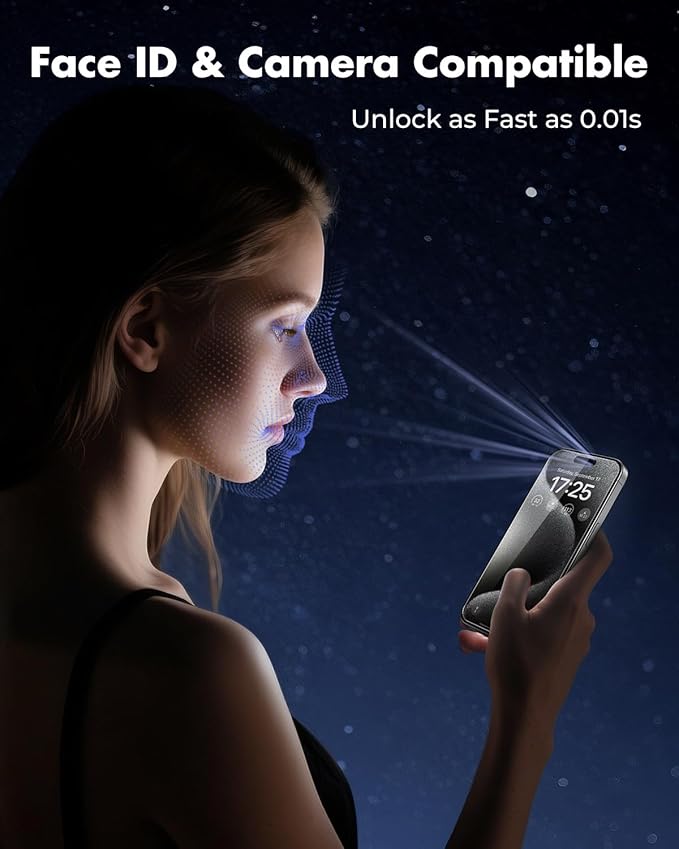 UNBREAKcable iPhone 15 Pro Max Screen Protector 3-Pack 3 Tempered Glass + 3 Camera Lens Protectors 9H Hardness HD Clarity Anti-Fingerprint Case Friendly 6.7 Inch