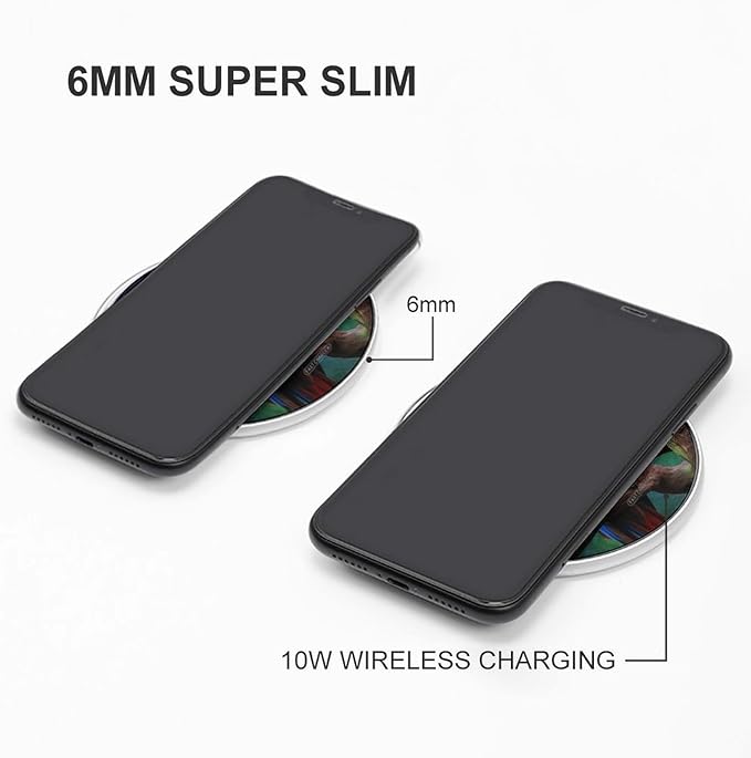 Parrot Wireless Charger Fast Wireless Charging Pad with USB Cable 10W Anti-Slip Magnetic Wireless Charger Portable Slim Charger Puck Travel Charging Station