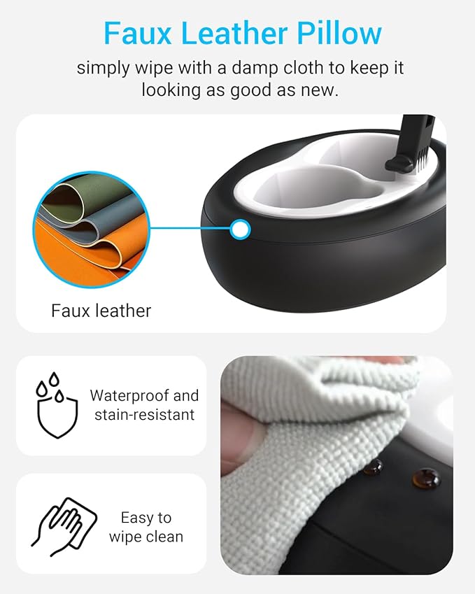 Magnetic Cell Phone Leather Pillow Stand 【Stain-Resistant】 Kindle Pillow Holder with 2 Snack Bowl Adjustable Smartphone Holder for Lap/Bed/Sofa Fit 4-7 iPhone Kindle E-Reader iPad mini