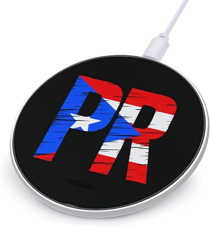 Puertorico P.R. Flag Fast Portable Charger 10W Funny Graphic Phone Charging Pad with USB Cable