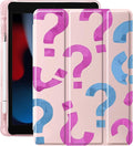 Idocolors Case for iPad 11 inch (A16 Chip) 2025 Generation 11th / iPad 10.9 inch 2022 10th Gen Built-in Pencil Holder with Soft TPU Shockproof Back Shell Auto Wake/Sleep Question Mark-Pink