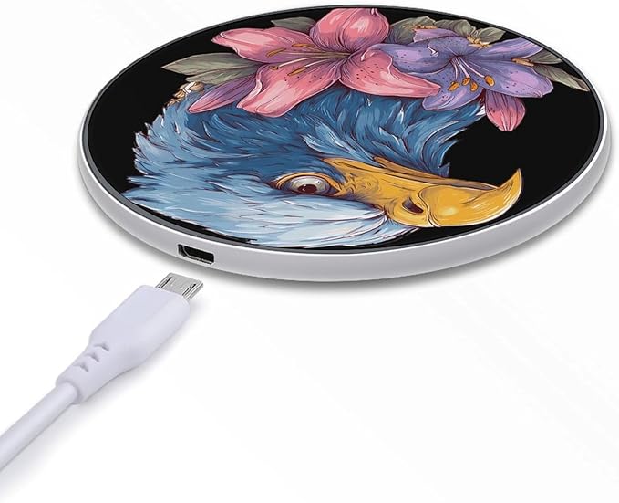 Angry Eagle1 Lily Flower Phone Charger Magnetic Charging Pad Anti-Slip with USB Cable