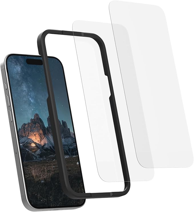 Rokform - iPhone 15 Pro Screen Protector Active Touch Shatter Proof High Definition Case Friendly Tempered Glass iPhone Screen Protector 2 Pack (Clear)