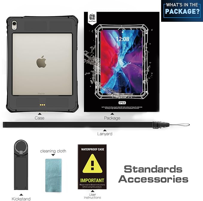 for iPad Air 11 Inch Case M2 iPad Air 6th/5th/4th Gen Case (2024/2022/2020) 10.9 Inch Shockproof Waterproof Cover Adjustable Kickstand/Pencil Holde with Built-in Screen Protector Purple