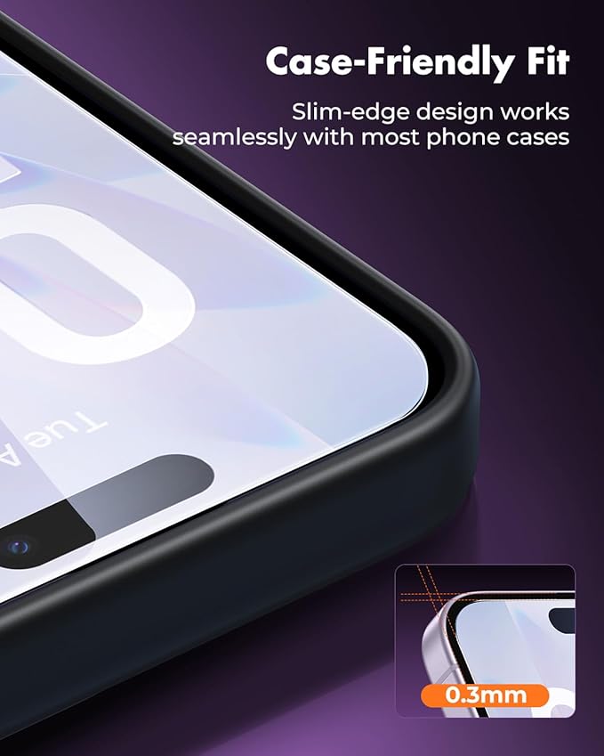 UNBREAKcable iPhone 17 Screen Protector 3-Pack with Camera Protection | 9H Hardness | HD Clarity | Anti-Fingerprint | Case Friendly | 6.3 Inch | 3 Tempered Glass + 3 Camera Lens Protectors