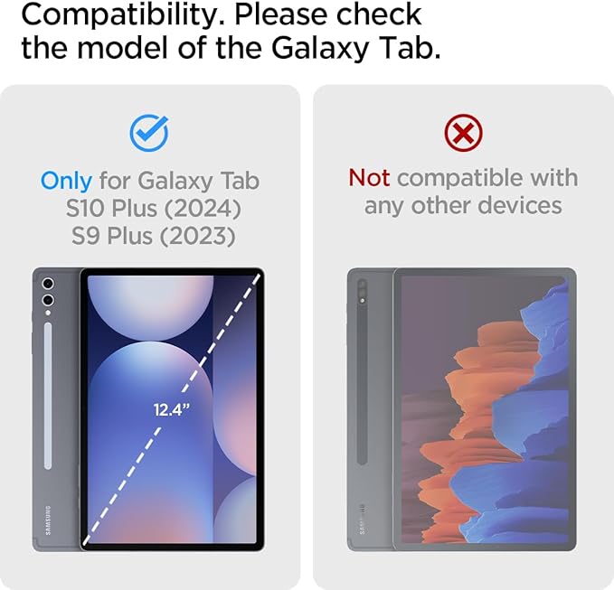 Spigen for Galaxy Tab S10+ Plus/S9+ Plus Case (2024/2023) Tough Armor Pro Protective Hard Shell with Kickstand and Built-in S Pen Holder Drop-Proof Dual-Layer Protection 12.4 Inch Black