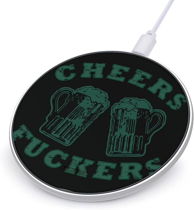 Cheers Fuckers St Day Partick Phone Charger Magnetic Charging Pad Anti-Slip with USB Cable