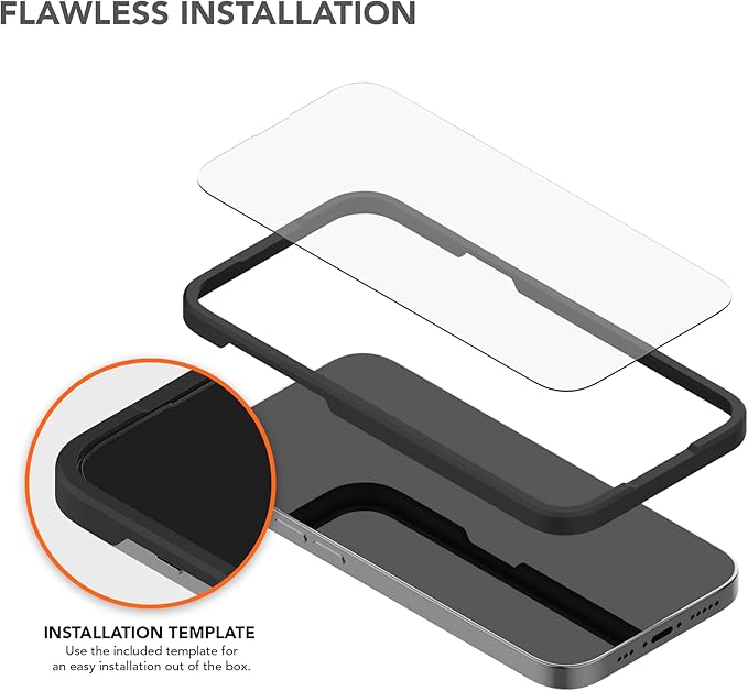 Rokform - iPhone 14 Pro Max Screen Protector Active Touch Shatter Proof High Definition Case Friendly Tempered Glass iPhone Screen Protector 2 Pack (Clear)