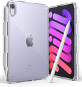 Ringke Fusion [Overcharge Prevention] Compatible with iPad mini 6 Case (6th Generation) and iPad mini A17 Pro Case Transparent Hard Back TPU Bumper Cover with Pen Holder - Clear