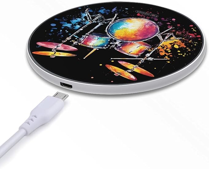Watercolor Drum Splashes Phone Charger Magnetic Charging Pad Anti-Slip with USB Cable