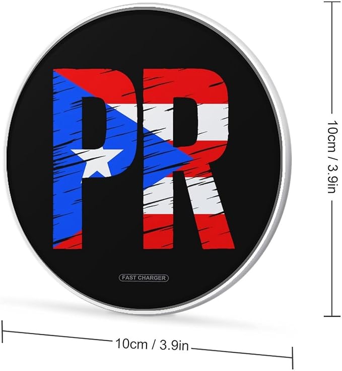 Puertorico P.R. Flag Fast Portable Charger 10W Funny Graphic Phone Charging Pad with USB Cable