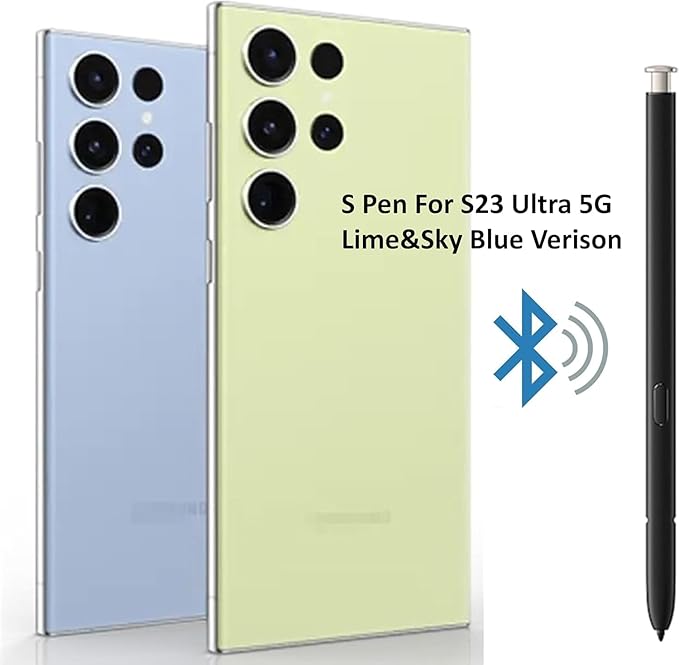S Pen S23 Ultra Stylus (WithBluetooth) Replacement for Samsung Galaxy S23 Ultra Pen S23 Ultra S Pen with 5xTips/Nibs (Sky Blue/Lime)