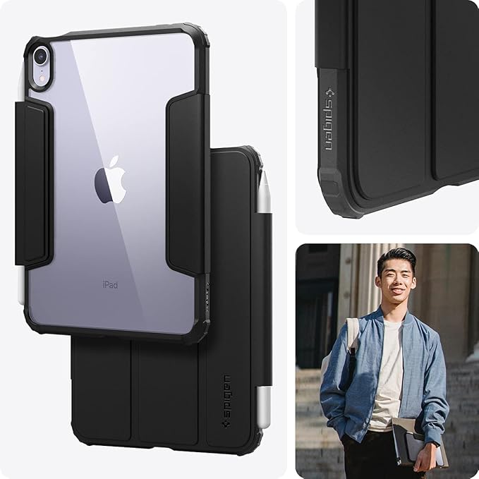 Spigen for iPad mini 7 Case A17 Pro (2024) 8.3 Inch Ultra Hybrid Pro iPad mini 7th/6th Generation Case (2024/2021) w/Clear Transparent Back and Pencil Holder Black